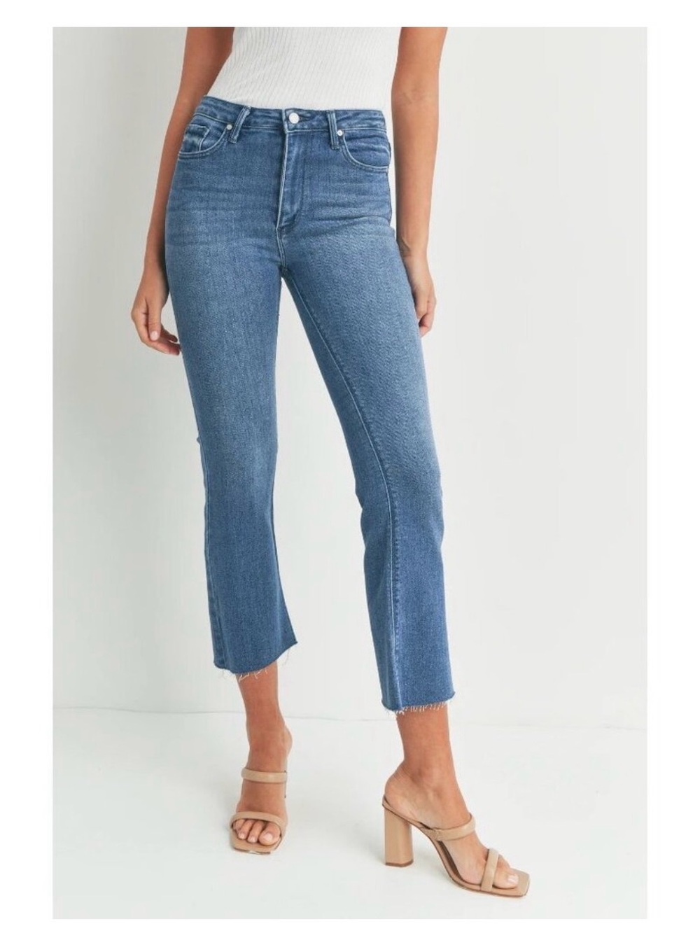 🌺Just Black Denim Cropped Flare Tall - Picture 1 of 8